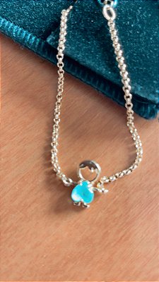 Pulseira 1 menino cristal azul no banho ouro18k