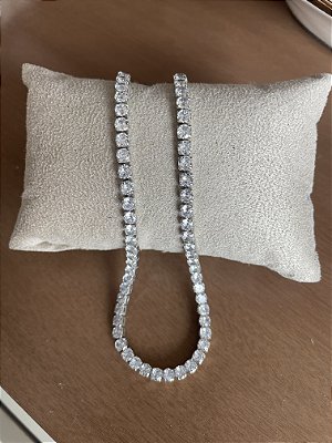 Choker riviera zircônia cristal no ródio