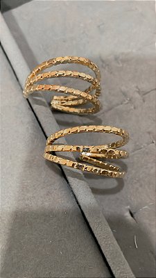 Brinco argola aro triplo no banho ouro18k