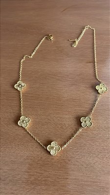 Chocker 5 trevos pequenos no banho ouro á prova d’água