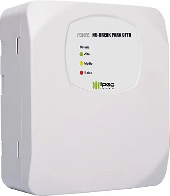 Fonte No Break 2a Para Cftv Alarmes Fechadura Eletrica Ipec Branco