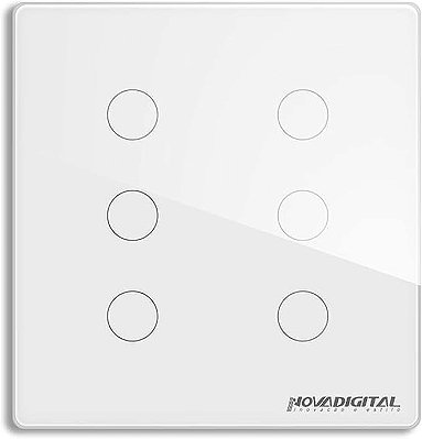 Instalação + Interruptor Inteligente 4x4 Wi-Fi 6 botões Touch Screen Alexa Google Home Tuya Smart Life