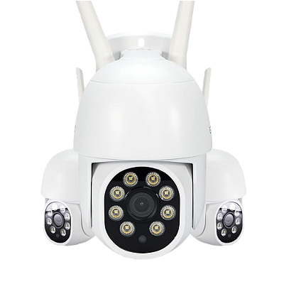 Kit 3 Câmeras + Instalação Compatível com Amazon Alexa e Google Assistant Externa/Interna