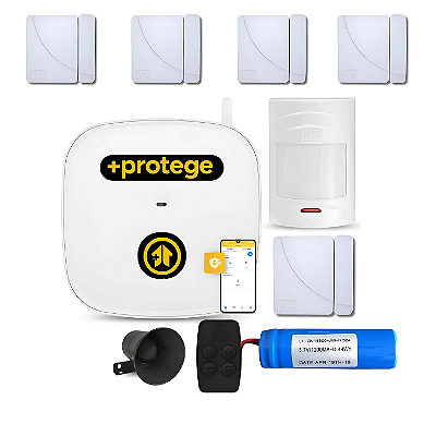 Kit Alarme por Assinatura / 03 Vitrines Grandes e Porta de Vidro.