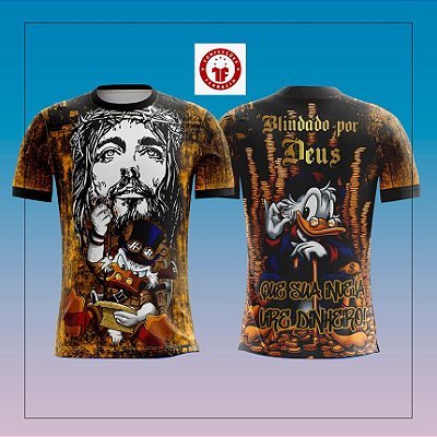 Camiseta Quebrada Tio Patinhas Milionário Blindado por Deus