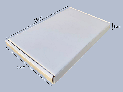 Caixa de Papelão Branco com Papel Cartão 26x16x2