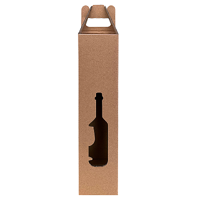 Caixa para Garrafa de Vinho com Visor - 8x8x32,5