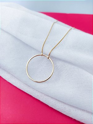 Colar Aro Minimalista – Semijoia Banhada a Ouro 18k