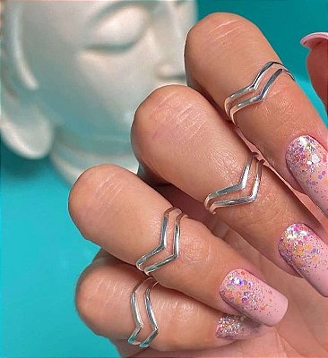 Anel de Falange Mulher Maravilha Regulável - Prata