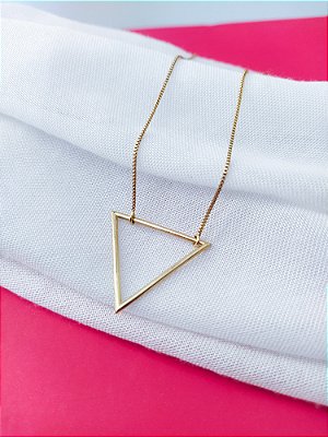 Colar Triângulo Vazado Banhado a Ouro 18K