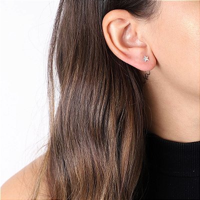 Brinco de Estrela - Prata 925