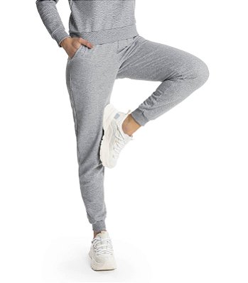 Calça moletom com bolso peluciada jogger feminina Rovitex