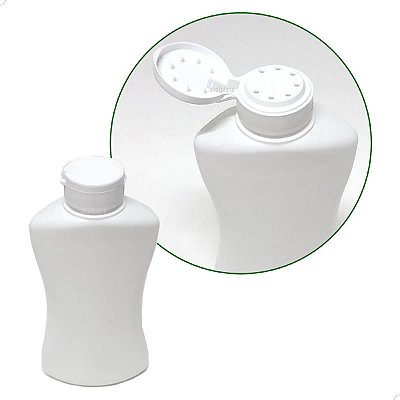 Frasco com Tampa para Talco em Pó Talqueira 100g Branca (1un) Frasco com Dosador Cabeleleiros