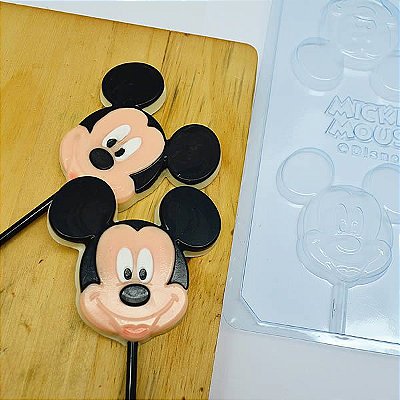 Forma para Chocolate Pirulito Rosto Mickey 28g Ref. 12052 BWB Licenciada Disney 10unid