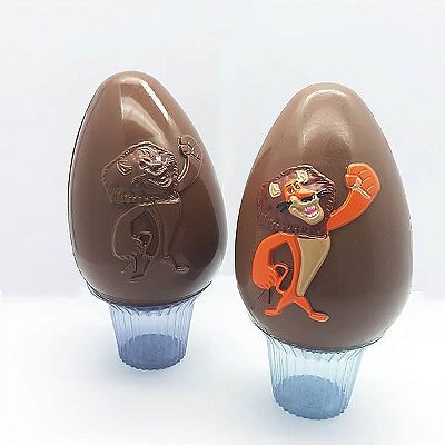 Forma para Chocolate com Silicone Ovo Madagascar Alex 350g Ref. 11004 (1un) BWB Licenciada Universal