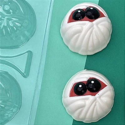 KIT (2un) Forma para Chocolate com Silicone Bombom Múmia 60g cod 10210 BWB