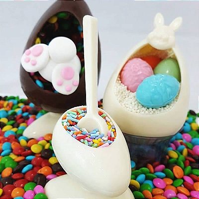 Forma para Chocolate com Silicone Ovo Toca do Coelho 150g Ref. 9439 BWB