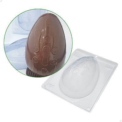 KIT (2un) Forma para Chocolate com Silicone Ovo Língua de Gato 500g cod 9568 BWB