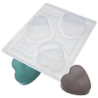 KIT (2un) Forma para Chocolate (3 partes) Mini Pão de Mel Coração 32g cod 99 BWB