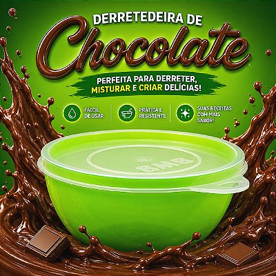Mini Derretedeira para Chocolate Pequena Verde 250ml Cod. 9620 BWB Prática vai Micro-Ondas