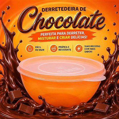 Derretedeira para Chocolate Pequena 250ml Laranja Cod. 9621 BWB