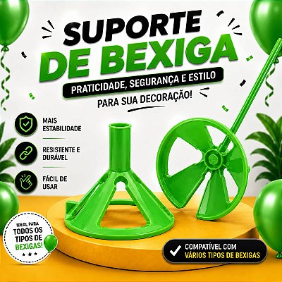 KIT 10 Suporte para Bexiga Pega Balão Verde Sólido Cod. 9495 BWB Festa Aniversário