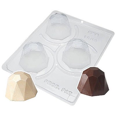 Forma de Chocolate com Silicone Trufa Diamante Grande 120g Ref. 1054 BWB