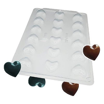 Forma para Chocolate Semiprofissional 1138 Bombom Coraçãozinho 18g Ref. 3589 BWB 5unid