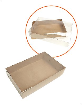Embalagem Plastica KRP-4 KRAFT (25x16x5 cm) Caixa de Acetato Kit 25un
