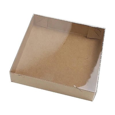 Caixa de Acetato KRP-20 Kraft (10x10x2 cm) (25un) Embalagem de Plástico e Papel