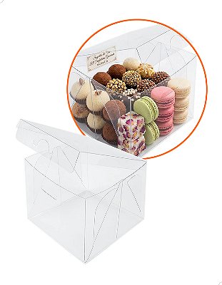 Caixas Caixa de Acetato PX-4 (10x10x8 cm) (25un) Embalagens de Plástico Transparente