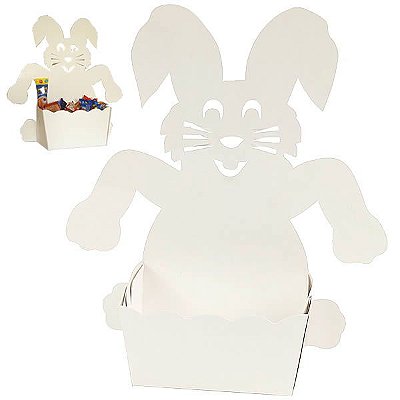 Embalagem para Personalizar Páscoa DV-1 Coelho BRANCA (9x5x5 cm) (25un) Caixa para Lembrancinha Personalize Kids