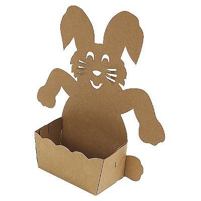 Embalagem para Personalizar Páscoa DV-1 Coelho KRAFT (9x5x5 cm) (25un) Caixa para Lembrancinha Personalize Kids
