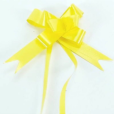 Laço Pequeno Amarelo Liso (10pçs) Laço Fácil Laço Pronto Laço Mágico Festas