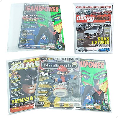 Pasta Protetora para Revista Games, Quatro Rodas Revista-1 (0,20mm) Capa Protetora para Revistas em Geral (10un)