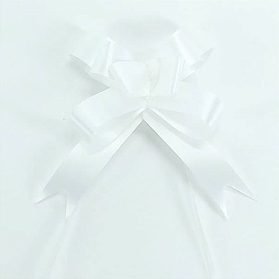 Laço Médio Branco Liso (10pçs) Laço Fácil Laço Pronto Laço Mágico Festas
