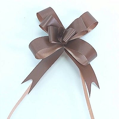 Laço Médio Marrom Liso (10pçs) Laço Fácil Laço Pronto Laço Mágico Festas