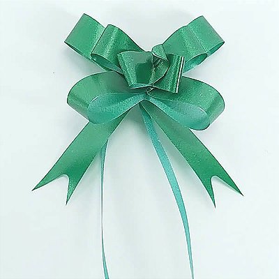 Laço Médio Verde Escuro Liso (10pçs) Laço Fácil Laço Pronto Laço Mágico Festas