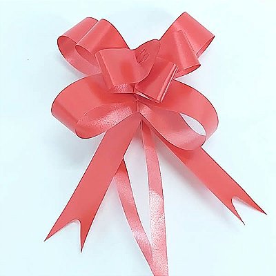 Laço Médio Vermelho Liso (10pçs) Laço Fácil Laço Pronto Laço Mágico Festas