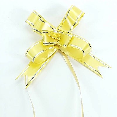 Laço Médio Ouro Borda Prata (10pçs) Laço Fácil Laço Pronto Laço Mágico Festas