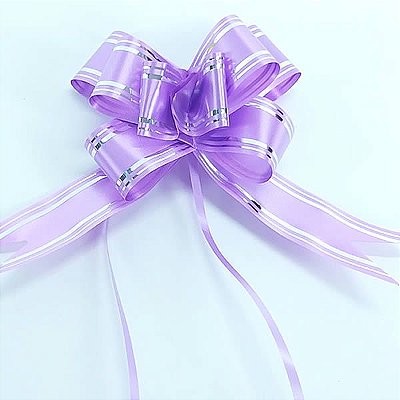 Laço Grande Lilas Borda Prata (10pçs) Laço Fácil Laço Pronto Laço Mágico Festas