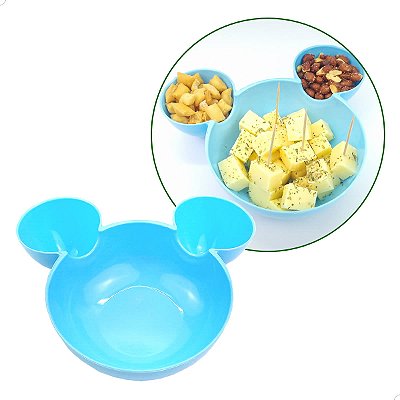 Petisqueira Ratinho Azul 14cm Petisqueira para Frios, Degustação Porções, Orelha para Molhos, Decoração de Mesa