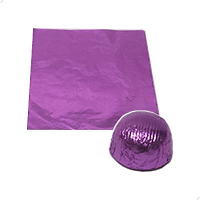 Papel Chumbo para Doces Finos Papel Aluminio Lilas Embrulho para Bombom e Trufinhas 10x10cm 300fls refpkpel