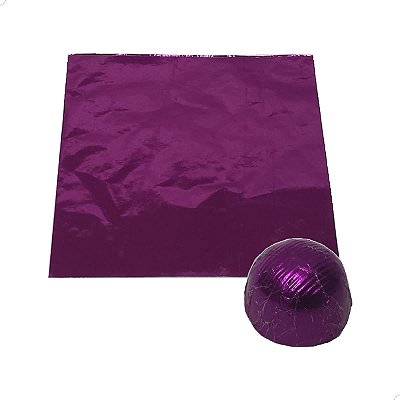Papel Chumbo Aluminio Roxo Embrulho Proteção e Brilho para Suas Trufas 10x10cm 300fls refpkpel