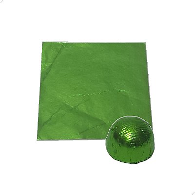 Realce Suas Trufas com Papel Chumbo Aluminio Verde Cana Elegante 10x10cm 300fls refpkpel