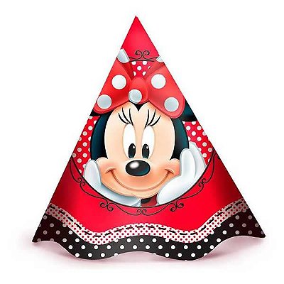 Chapéu de Aniversário Red Minnie 8unid Regina Festas