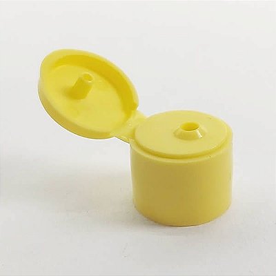 (TpaFlip-Top Amarela R18) Tampa Fliptop Amarela rosca 18mm (10pçs)