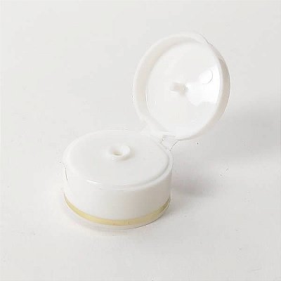 (Tpa30 Fio Ouro Branca Flip-Top) Tampa Flip Top para Bisnaga Plástica 30g e 60g (25pçs)