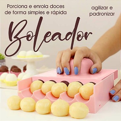1un Enrolador de Doces Rosa (12g), Boleador de Docinhos, Placa Boleadora de Doces, Confeitaria Produção Doces Bluestar
