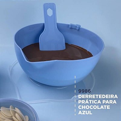 (1pç) Derretedeira para Chocolate Grande 2L Azul Candy Colors Coleção Ref. 9986 BWB
